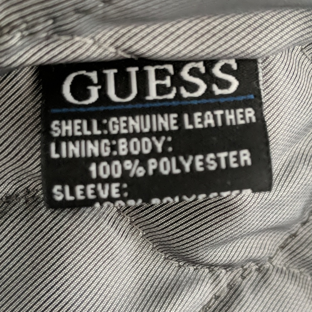 Guess Genuine Leather Hooded Jacket - Picture 2 of 5
